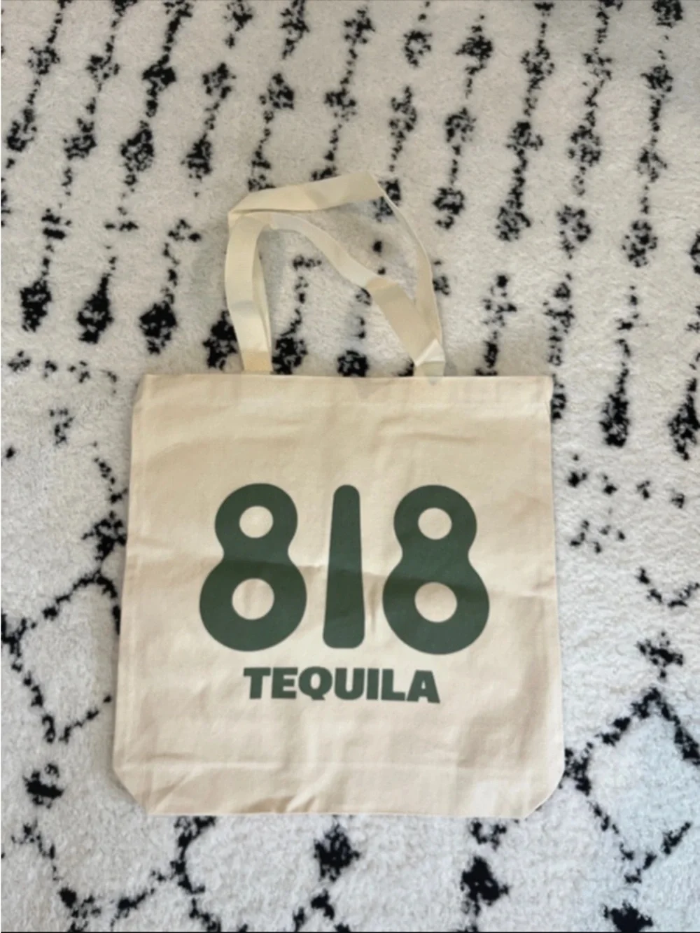 Canvas Tote Bag with Green 818 Tequila Print